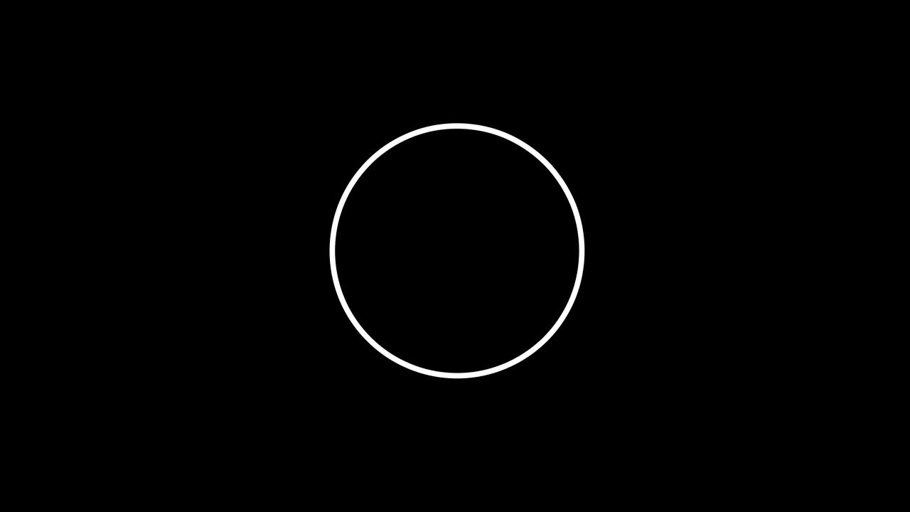 animación de círculos blancos línea cambiar formas para garabatear círculo redondo aislado en fondo negro