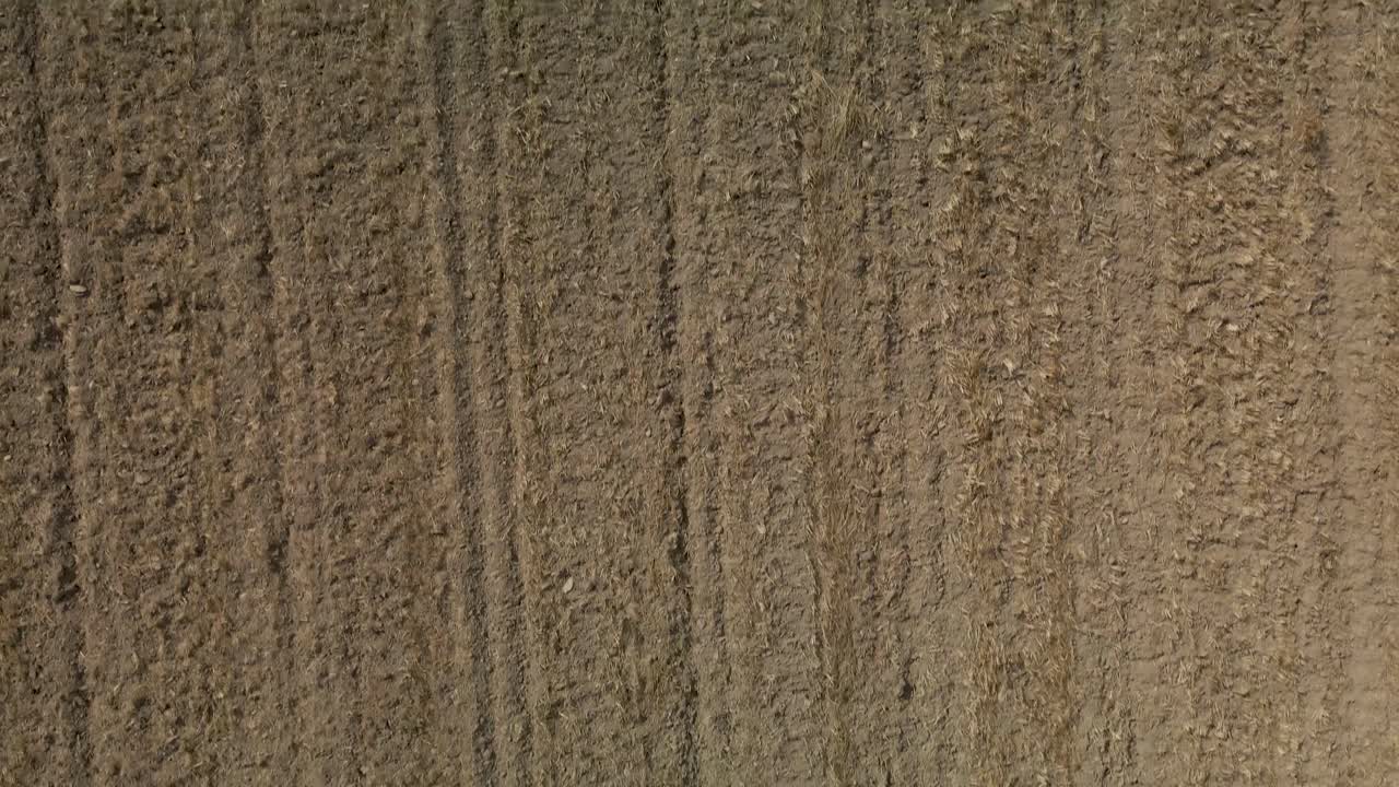 vista aérea cenital de las tierras de cultivo sin plantas