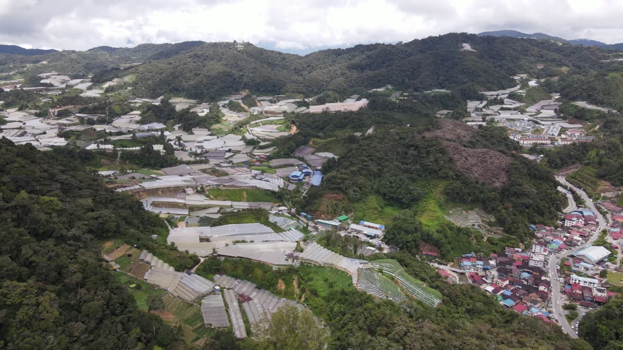 말레이시아의 카메론 하이랜드 지역 내의 브린창 지역의 일반 풍경