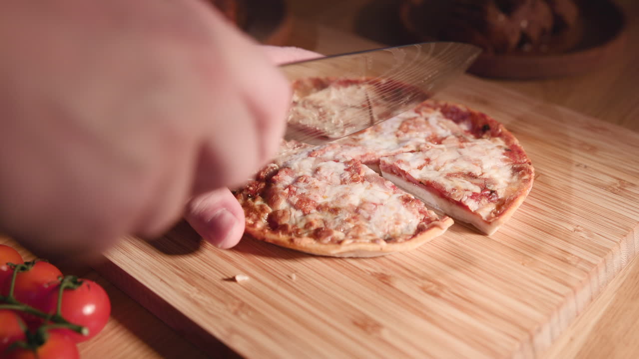 Pizza on a cutting board