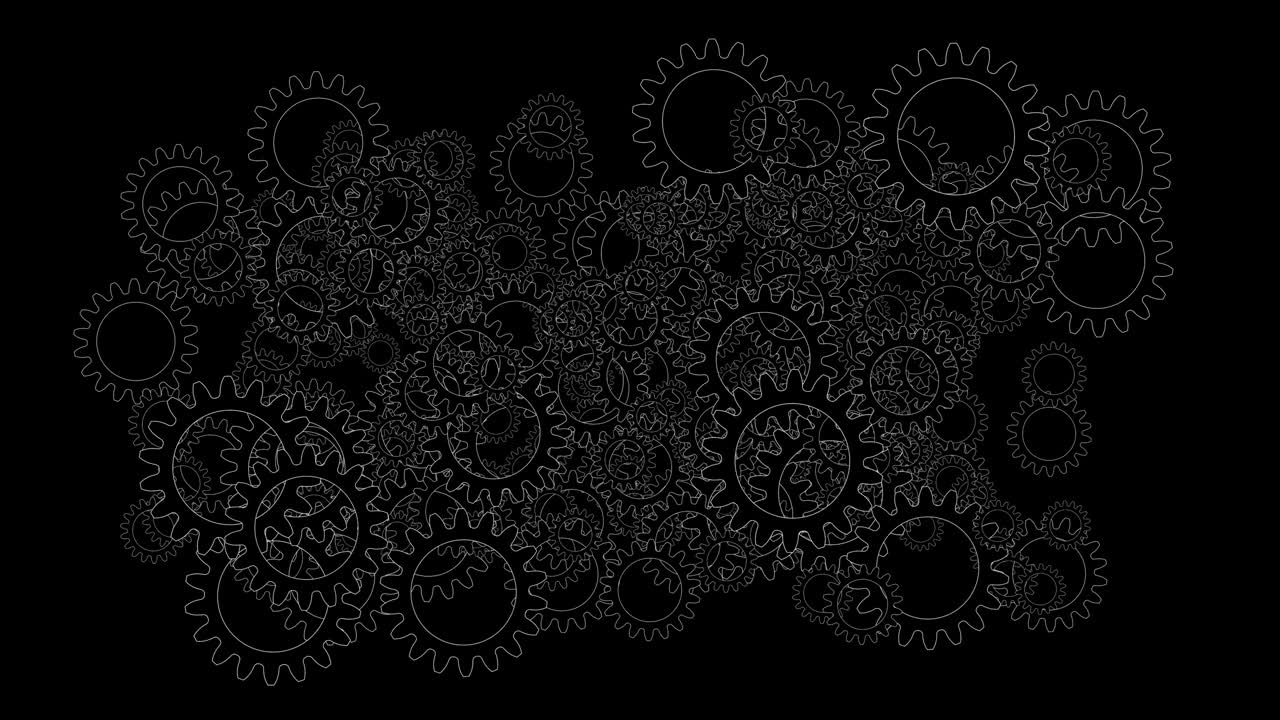 el bucle de engranajes del marco de alambre.