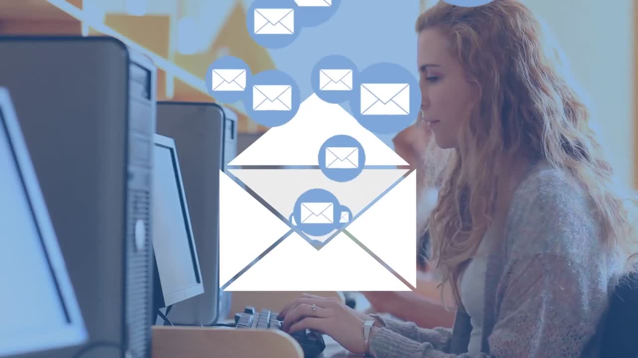 Woman checking her emails