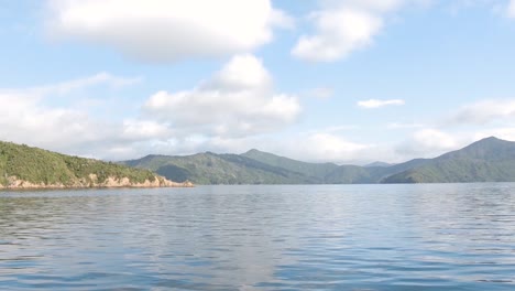 view from a boat on the malborough sound