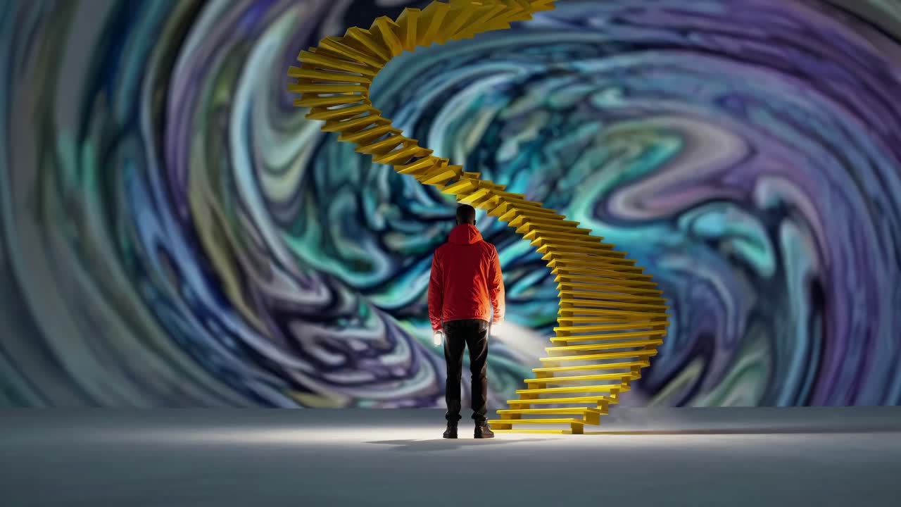 escalera en espiral hacia lo desconocido