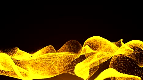 luxurious gold sparkling particles wave background. digital backdrop