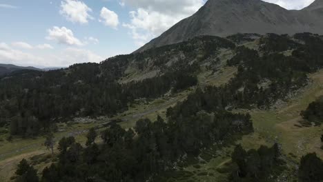 panoramic ascending aerial view of a big lake and its surroundings