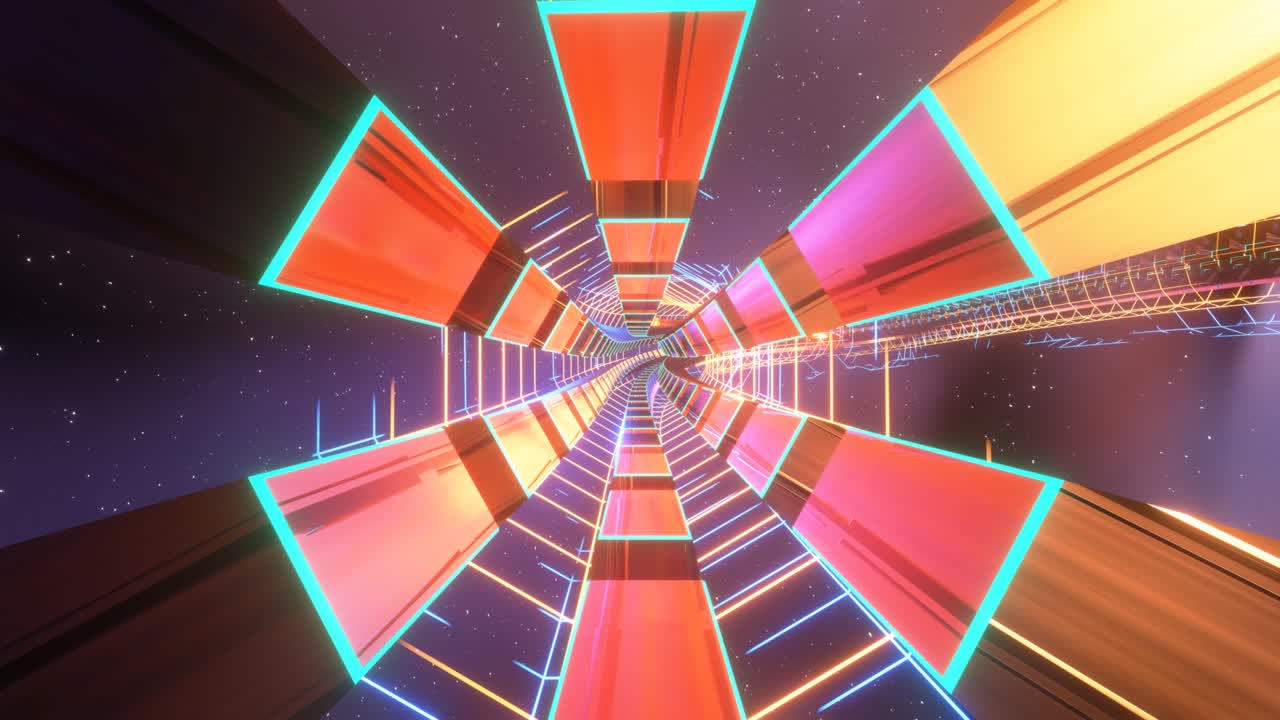 ciencia reflejada super tecnología agujero de gusano. 3d render ciencia ficción viajes interestelares