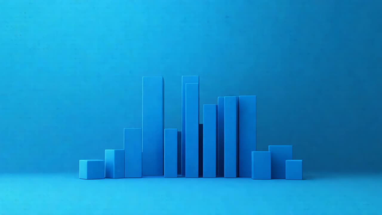 Abstract Blue Geometric Composition