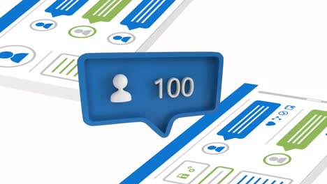 icono de suscriptor con un número creciente para las redes sociales
