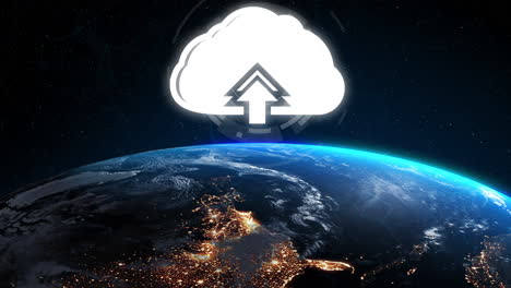 tecnología de computación en la nube y almacenamiento de datos en línea para la red de negocios astuta