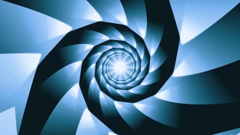 animación de espiral esférica azul en bucle fondo de remolino abstracto