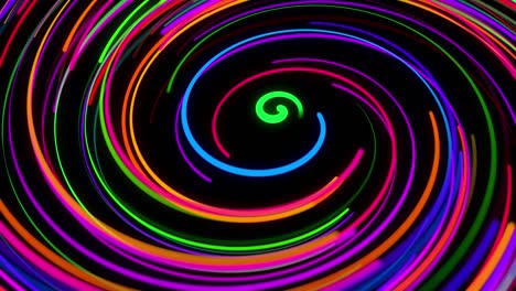 estilo creativo fondo abstracto en 4k. líneas de color girando en espiral volar a lo largo de la ruta giratoria. diseño de movimiento bg de partículas que dan forma a líneas, hélice y estructuras abstractas. render 3d