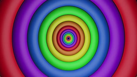 animación del patrón del círculo del arco iris moviéndose en un bucle sin costuras.