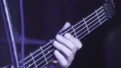 guitarist plays the guitar at a concert as part of a musical group 2