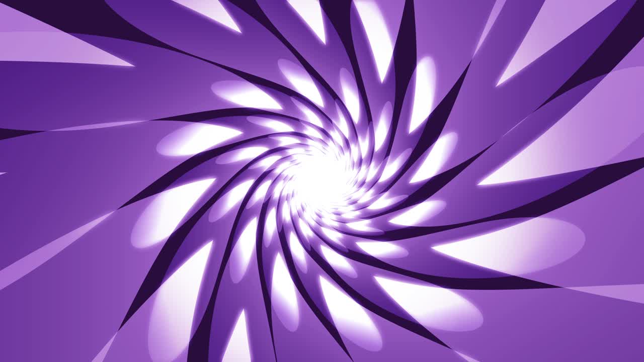 Sfondo animato in loop con spirale sferica luminosa viola