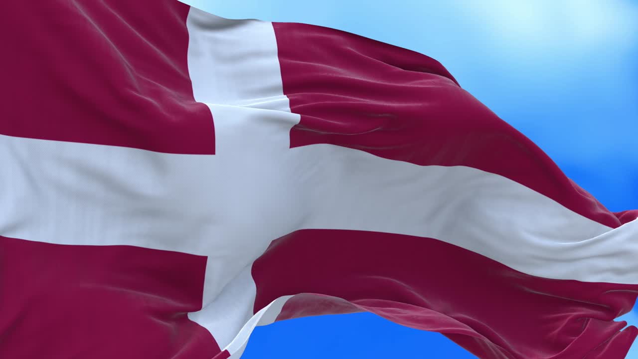 un bucle sin costuras de la bandera danesa.