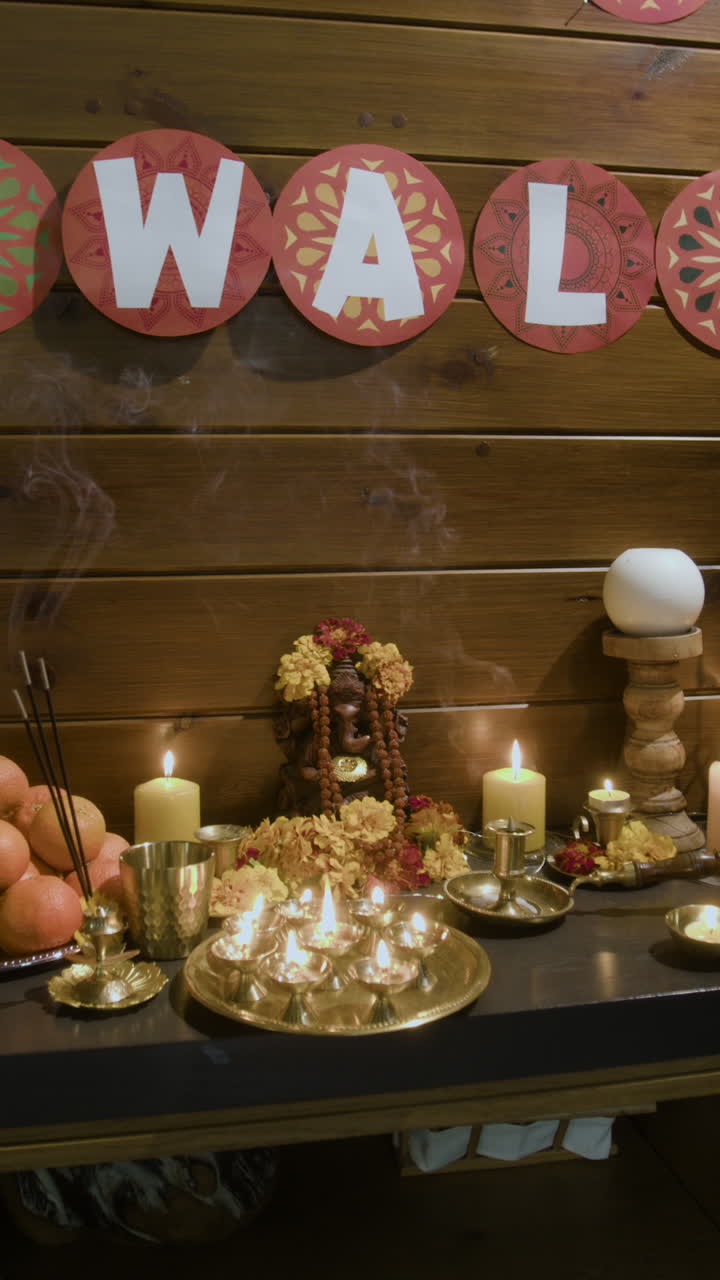 불과 장식으로 디발리 축제