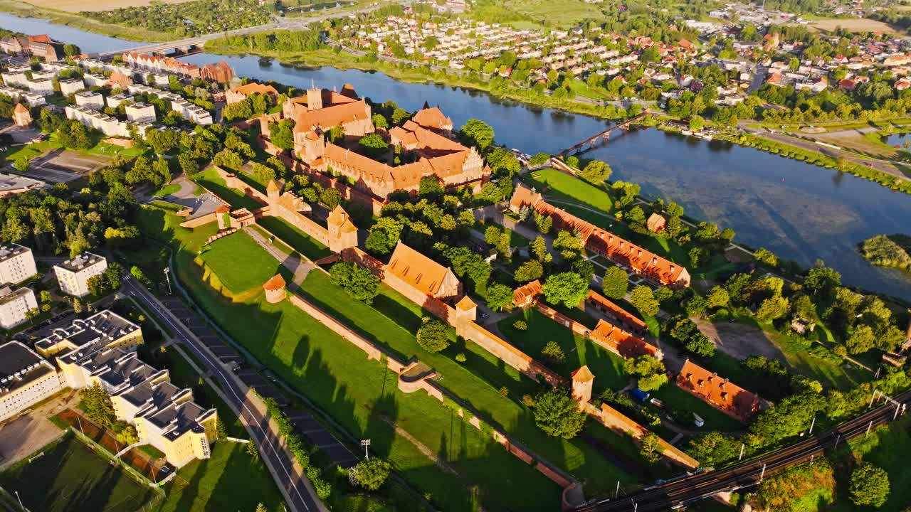 Vista aerea del Castello di Malbork, Polonia