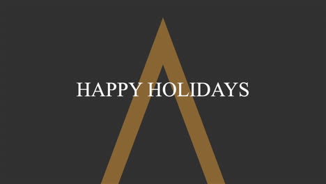 stylish gold and black triangle design happy holidays greeting card