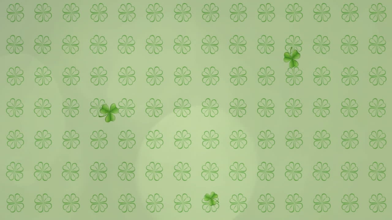 Animazione testo VIBES su sfondo verde con motivi a trifoglio
