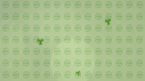 vibes text animation over green background with clover patterns