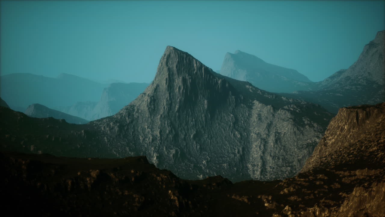 silueta de los alpes suizos montañas en las nubes de la mañana