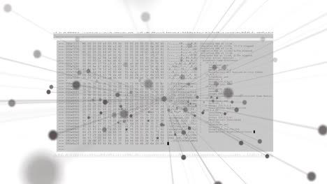 animación de formas sobre el procesamiento de datos en fondo blanco.