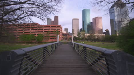 breathtaking wide-angle view of downtown houston cityscape