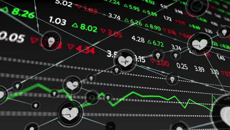 Datos-Del-Mercado-De-Valores-Con-Animación-De-Frecuencia-Cardíaca-Sobre-Gráficos-Y-Números-Financieros