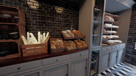 bakery shop with bread and pastries on display