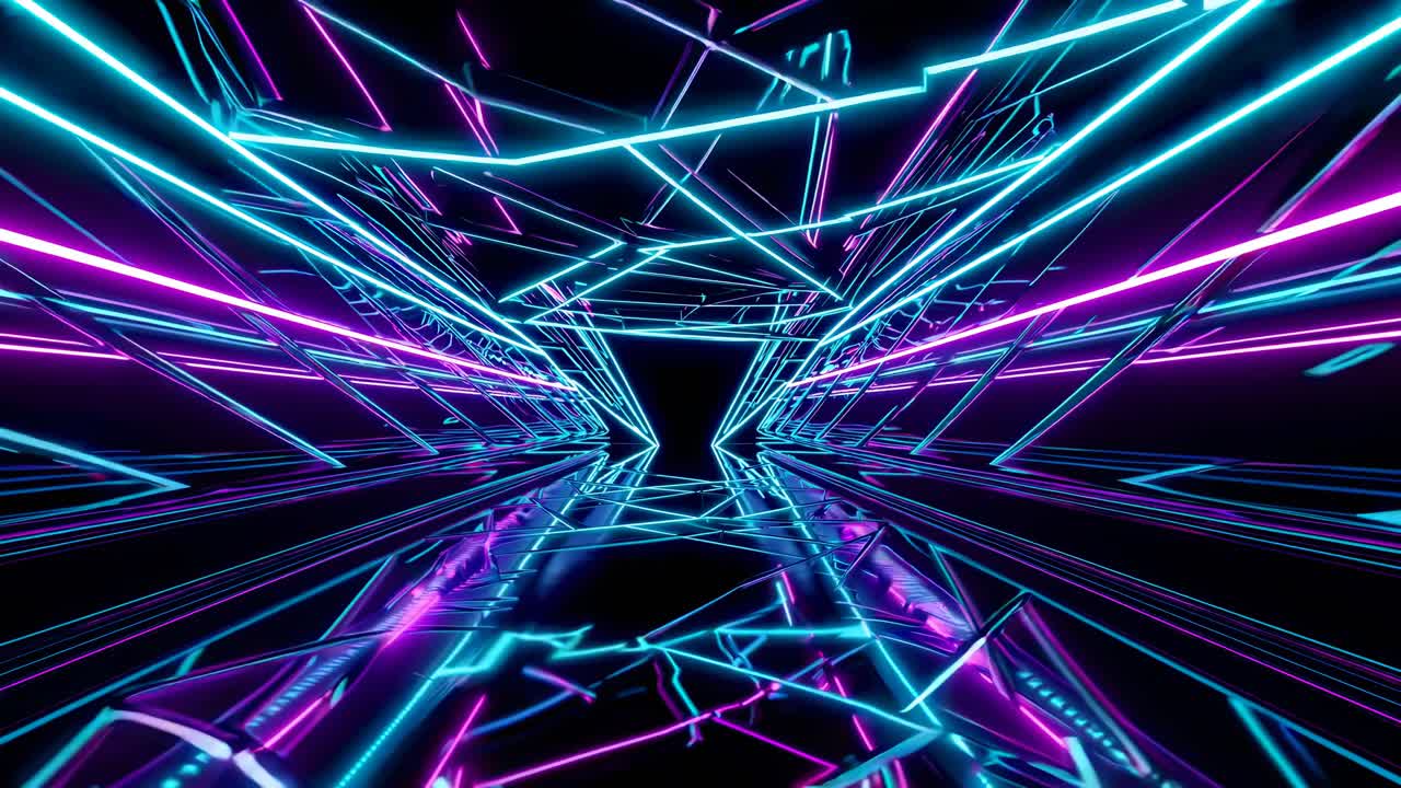 el túnel del ciberpunk de neón