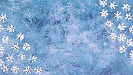 paper for text appear from envelope on blue theme with snowflakes. stop motion