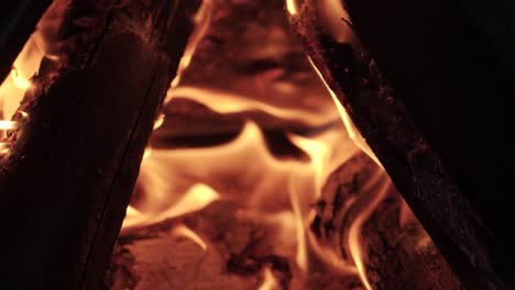Close-up-ultra-slow-motion-shot-of-bonfire