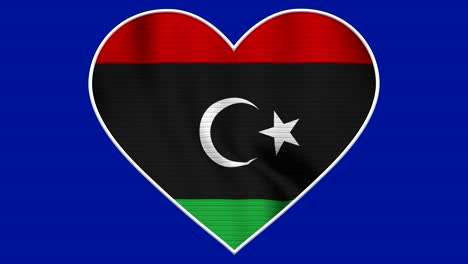 libya heart love flag loop - realistic 4k flag waving in the wind