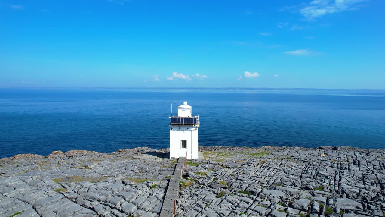 The Burren drone flying to Black head Lighthouse stunning location on the Wild Atlantic way