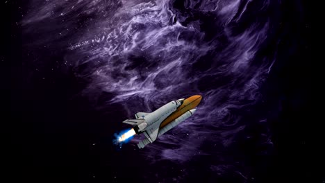 nebula and spaceship in space