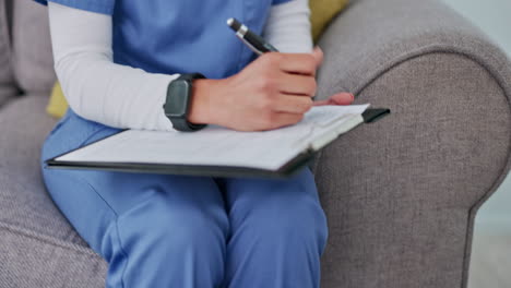 nurse taking notes