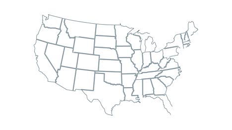 line map of united states of america showing different states. animated usa contiguous lower 48 u.s. state map on an isolated chroma key background.