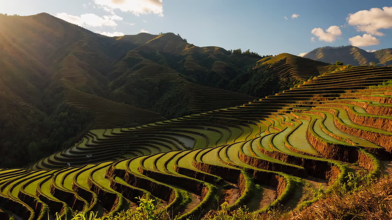 Stunning Rice Terraces at Sunrise/Sunset
