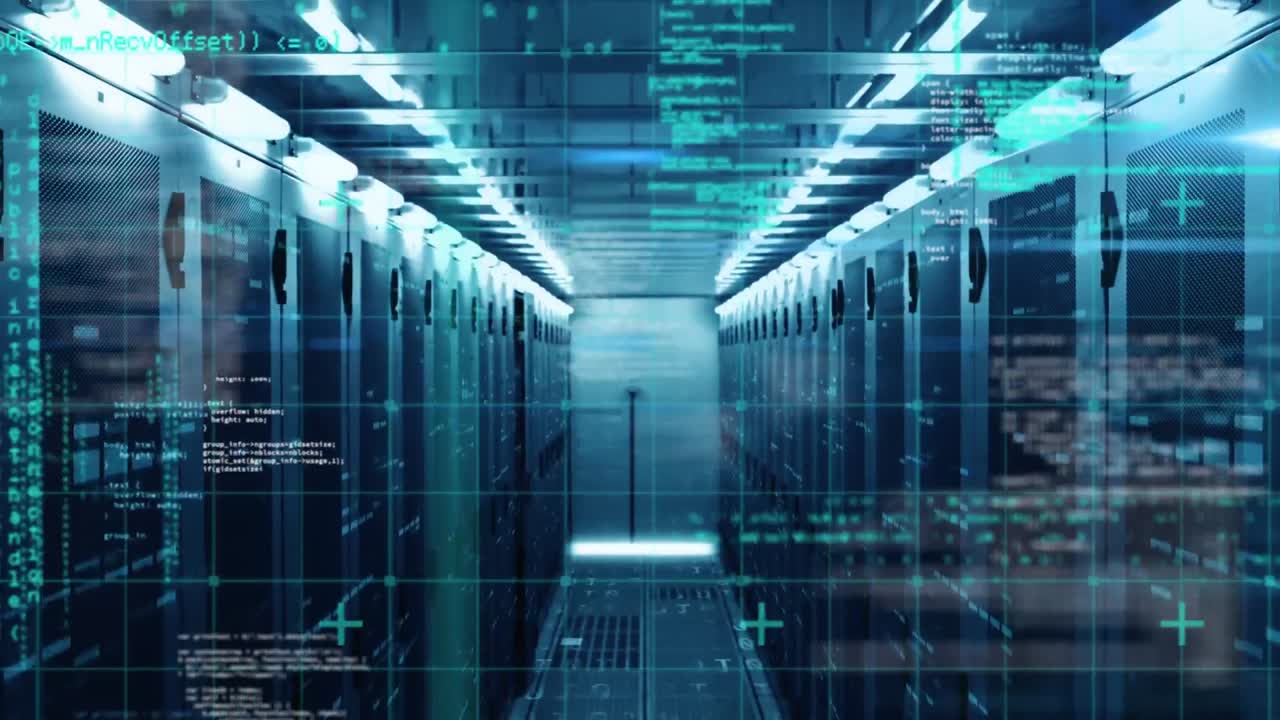 Animation of data processing and digital information flowing