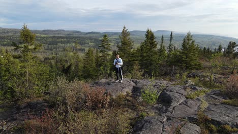 summer-morning-on-top-of-a-montain-minnesota-Lake-Superior-behind