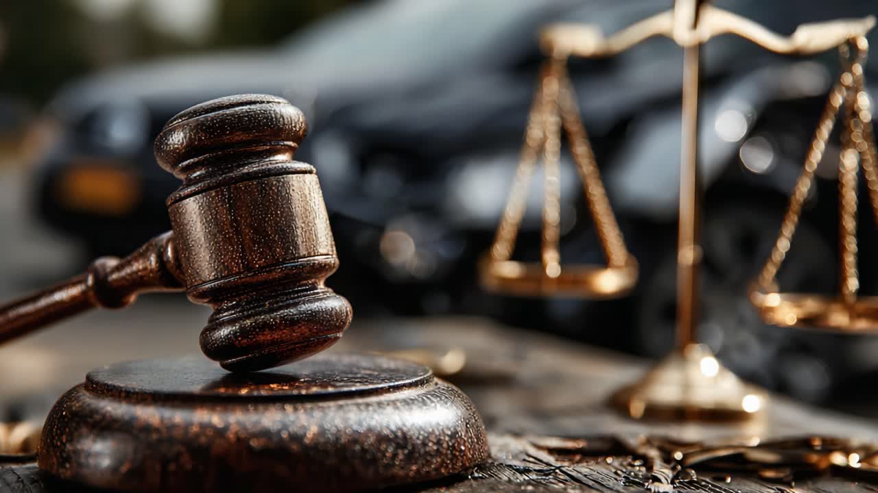 Giustizia e diritto: un primo piano di un martelletto e una bilancia che simboleggiano i procedimenti legali in un contesto che riflette la gravità della giurisprudenza.