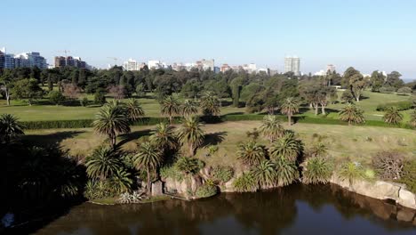 landscape aerial footage drone in the park rambla parque rodo montevideo uruguay