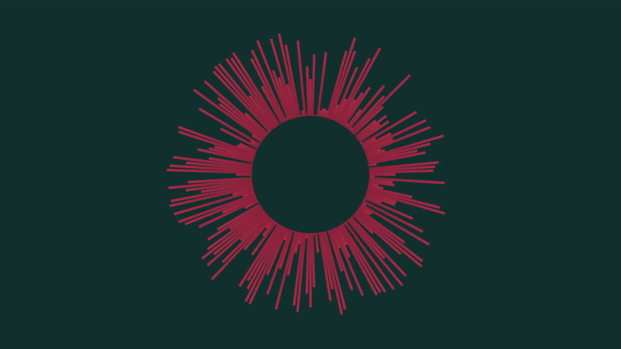 líneas rojas radiantes un patrón circular vibrante que simboliza la luz y la energía