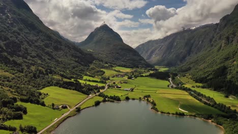 aerial footage beautiful nature norway.