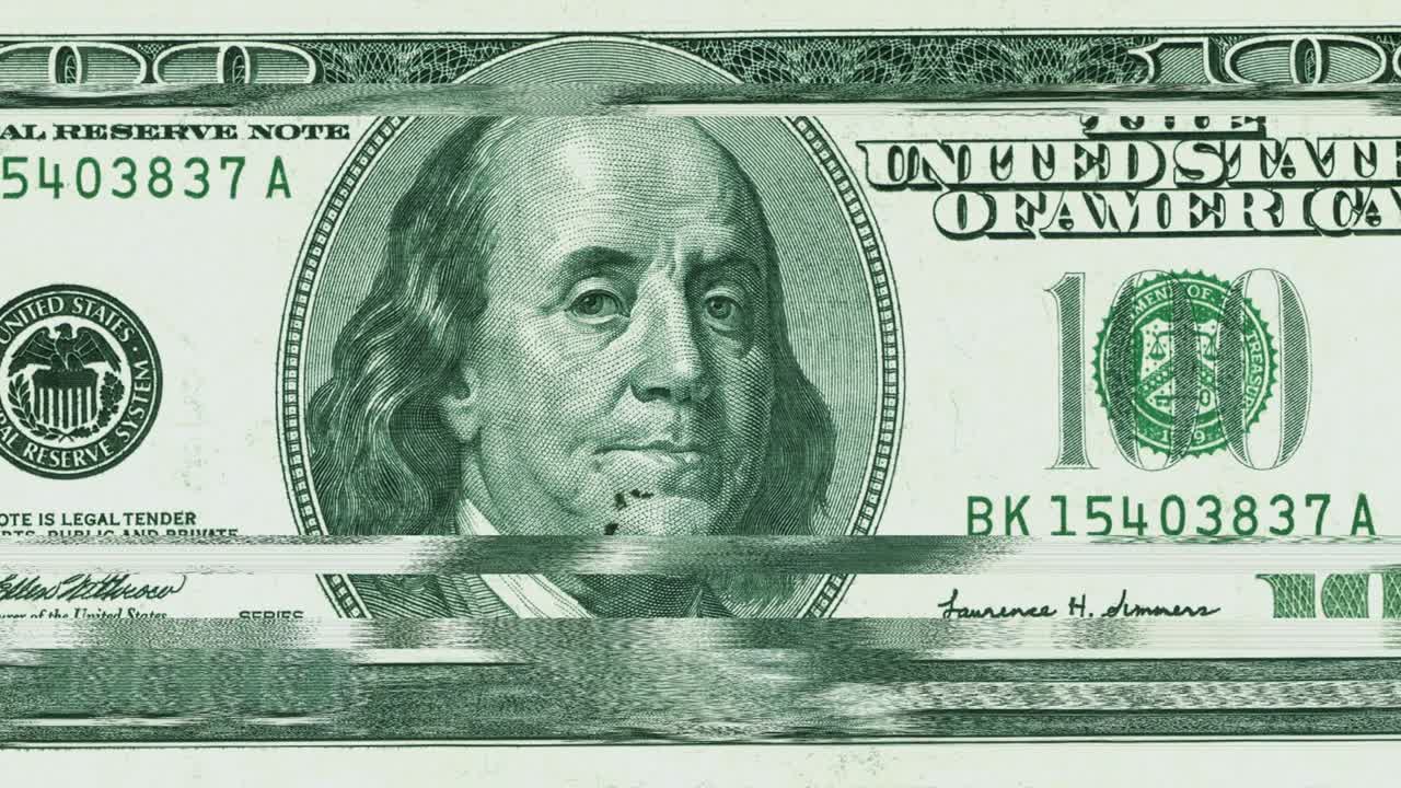 미국 달러의 파괴에 대한 추상적인 개념 - 끊임없는 루핑.