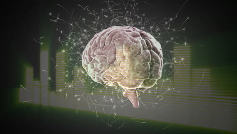 digital composite of a brain and digital bars