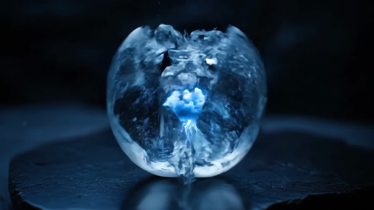 Crystal egg and storm in a bottle