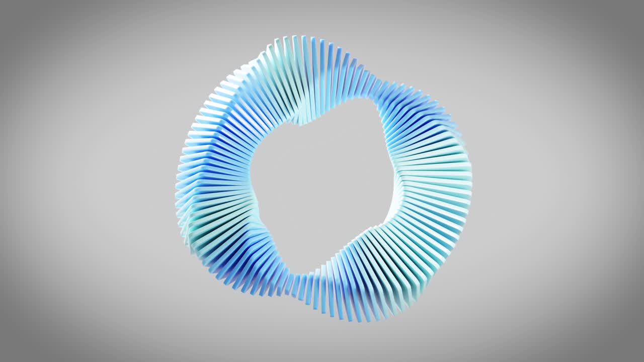 Seamless Loop of Abstract Blue Green Geometric Shape Rotation
