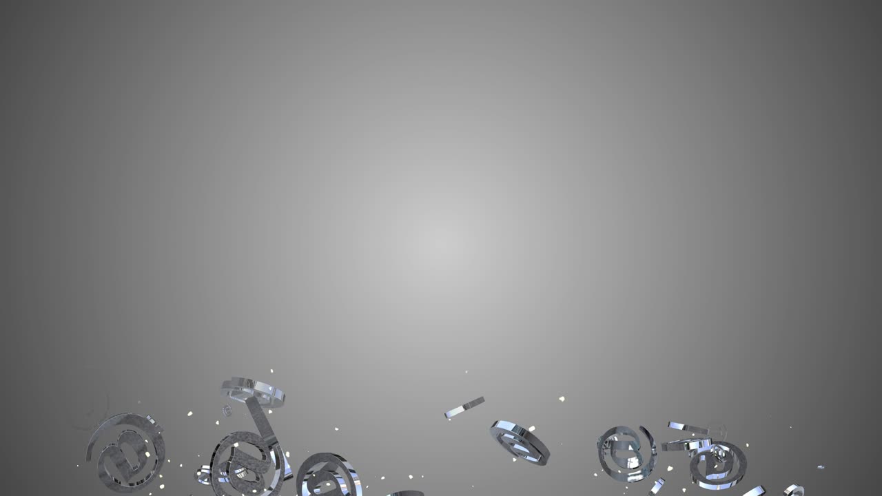 마크 및 이메일 기호의 입자 루프 애니메이션